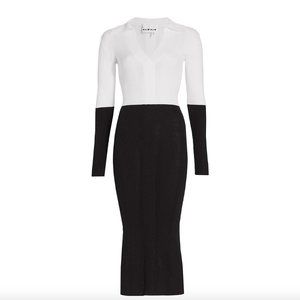 REMAIN Birger Christensen Joy Two-Tone Knit Midi Dress Size 8 NWOT